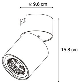 Faretto bianco moderno per sistema a binario monofase GU10 70mm - Iconic Roto
