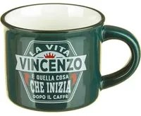 Tazzina caffè con nome Vincenzo in gres porcellanato