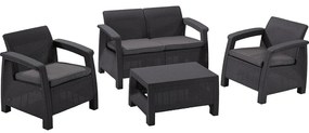 Set da giardino grigio scuro per 4 persone Corfu - Keter