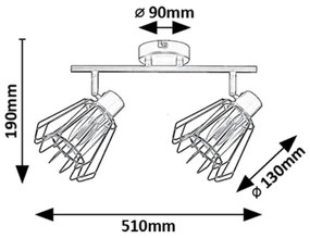 Rabalux 73068 - Faretto EMERENCIA 2xE14/40W/230V