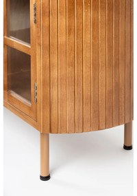 Mobile TV di colore naturale in legno di cauciù massiccio 150x55x38 cm Yaz – White Label