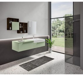 Mobile sottolavabo e lavabo Ginevra per vasca a destra avocado L 160 x H 36 x P 51 cm