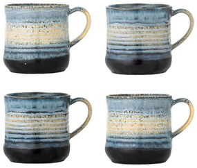 Tazze in set blu in gres 4 pz 380 ml Deana – Bloomingville