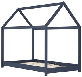 Giroletto per Bambini Grigio in Legno Massello di Pino 80x160cm