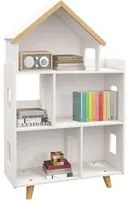 Libreria per Bambini 65x25x108,5 cm in MDF e Legno di Pino Bianco