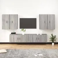 Set di Mobili Porta TV 6 pz Grigio Sonoma in Legno Multistrato 3188716