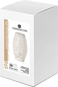 Lampada da tavolo bianca con paralume in bambù (altezza 36 cm) - Casa Selección