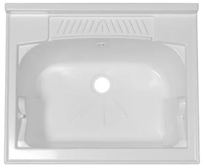 Mobile lavatoio sospeso 60 cm cemento completo di vasca e asse lavapanni