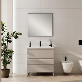 Mobile da bagno Tiffany L123,6 x P47,6 x H55 cm 4 cassetti, Beige Greige