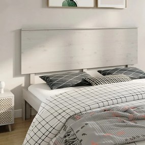 Testiera per letto bianca 184x6x82,5 cm legno massello di pino