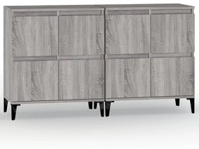 Credenze 2pz grigio sonoma 60x35x70 cm in legno multistrato