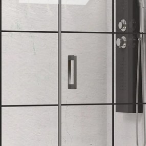 Porta doccia 91-94 cm con telaio nero opaco vetro serigrafato | KAM-P5000 - KAMALU