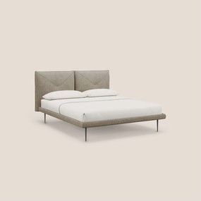 Jolie letto a doppio pannello con piedi alti in metallo in tessuto smacchiabile T18 beige