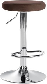 Sgabello Bar Ponte İn Velluto Con Sedile Regolabile / Braun / Chrom