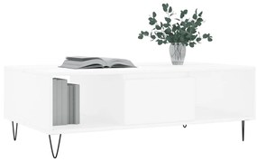 Tavolino da Salotto Bianco 104x60x35 cm in Legno Multistrato