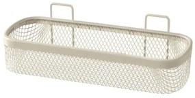 Mensola bagno rettangolare crema in acciaio con 1 ripiano - Taki