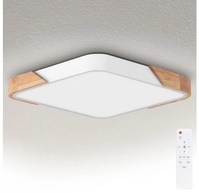 Brilagi - Plafoniera LED dimmerabile PILANA LED/48W/230V rovere/bianco 56x56 cm + telecomando