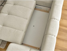 Divano angolare beige allungabile e con contenitore (penisola a sinistra/a L) Fuji – Bobochic Paris