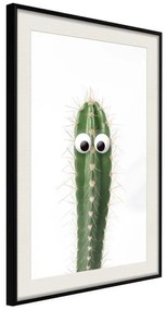 Poster  Funny Cactus I  Cornice Quadri Cornice nera con pass-partout, Larghezza x Altezza Home decor 20x30