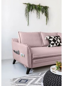 Divano letto angolare rosa cipria, angolo destro Charming Charlie - Miuform
