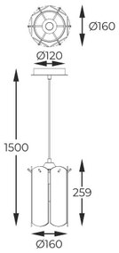 Zuma Line MD3523-1-EGN - Lampadario a sospensione con filo NIRA 1xE14/40W/230V oro