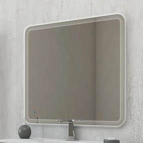 Specchio con illuminazione integrata bagno quadrato Led Touch BADEN HAUS L 100 x H 90 x P 2 cm trasparente