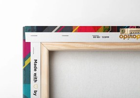 Stampa su tela – Ritratto di donna su sfondo colorato