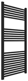 Termoarredo design nero opaco L 60x120 interasse 55 cm con Kit valvole