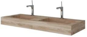 Lavabo Sospeso Con Foro Doppia Vasca 120x46 Cm Savini Due "Idea" Miele