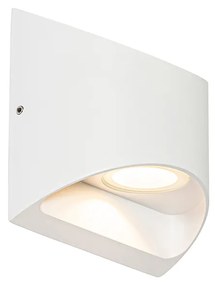 Moderna lampada da parete per esterni bianca con LED a 2 luci IP54 - Mal