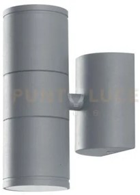 Applique biemissione jump silver 2 luci attacco e27 ip44 10,5x17x30cm