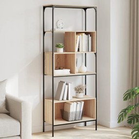 Libreria 5ripiani rovere sonoma 76x33x188,5cm legno multistrato