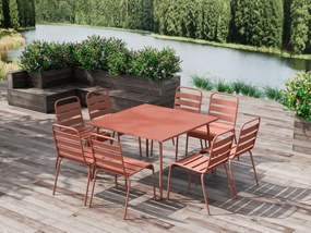 Tavolo da giardino quadrato L.120 cm in metallo - Terracotta - MIRMANDE di MYLIA