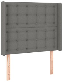 Testiera a led grigioscuro 103x16x118/128cm intessuto