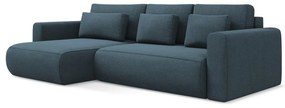 Divano angolare blu allungabile/con contenitore (con penisola a sinistra/con chaise lounge) Kapua – Makamii