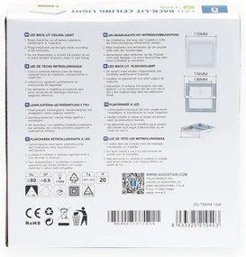 Aigostar - LED Plafoniera LED/12W/230V 17,3x17,3 cm 4000K bianco