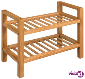 vidaXL Scarpiera con 2 Ripiani 50x27x40 cm in Massello di Rovere