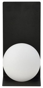 Applique Minimal 1 Luce Indiretta Agni Con Base In Acciaio Nero E Vetro Opale