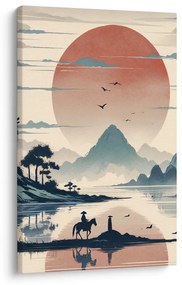 Quadro su tela – Samurai e montagne