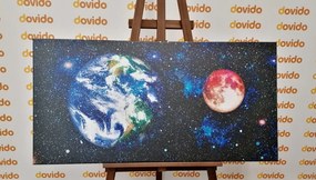 Stampa su tela – Pianeta Terra e Luna rossa