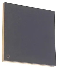 Applique da parete di design in alluminio grigio 15 cm con LED 9W - Skyf