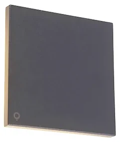 Applique da parete di design in alluminio grigio 15 cm con LED 9W - Skyf