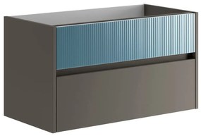Mobile da bagno sotto lavabo Niwa grigio laccato opaco L 89.5 x H 50 x P 45.5 cm 2 cassetti, lavabo non incluso