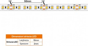 Striscia LED 24V 144W/m Luce Ambrata - IP54 - 5 metri