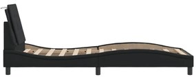 Giroletto con testiera nero 100x200 cm in similpelle