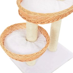 Albero per gatti con tiragraffi in legno di salice naturale