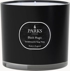 Candela profumata fatta a mano a tre stoppini Black Magic (legno di sandalo, Ylang Ylang e ambra calda)