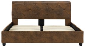 Giroletto marrone in similpelle scamosciata 140x200 cm