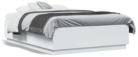 Giroletto con Luci LED Bianco 120x190 cm in Legno Multistrato
