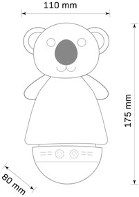 LED RGB Lampada notturna per bambini con un melody 3xAAA/5V koala